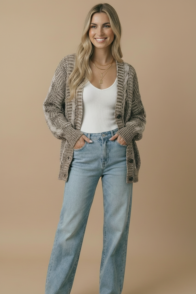 Oatmeal Oversized Cardigan