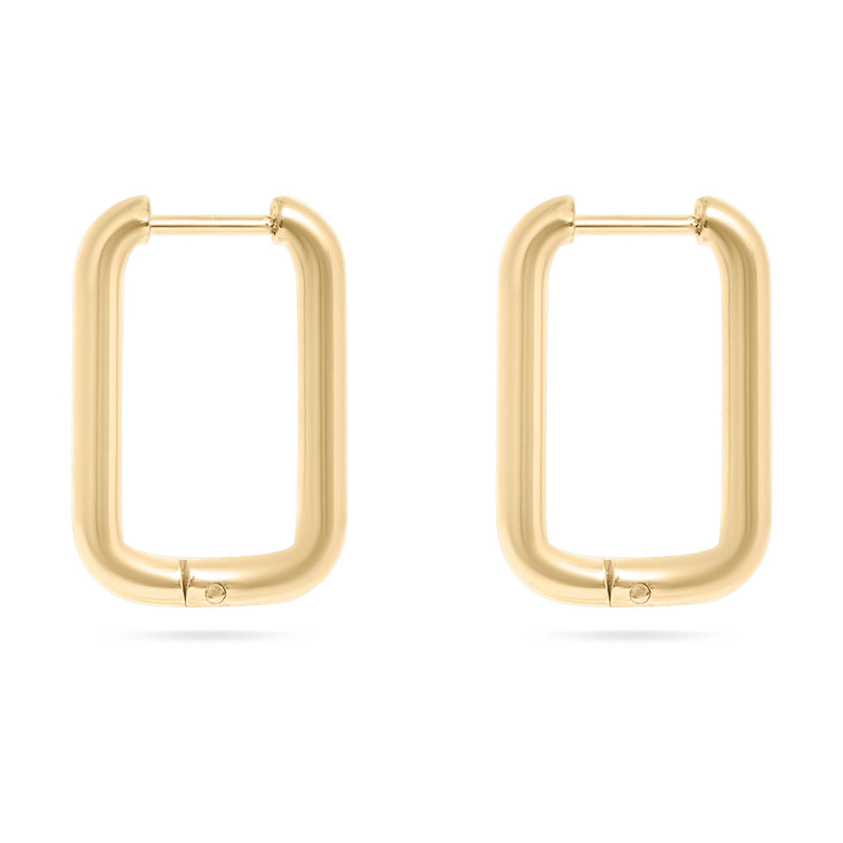 18K Rectangle Huggies