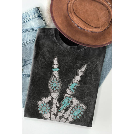 Skeleton Turquoise Peace Tee