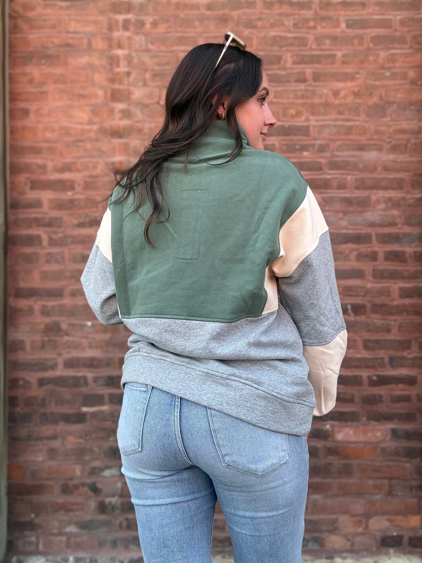 Colorblock Snap Crew