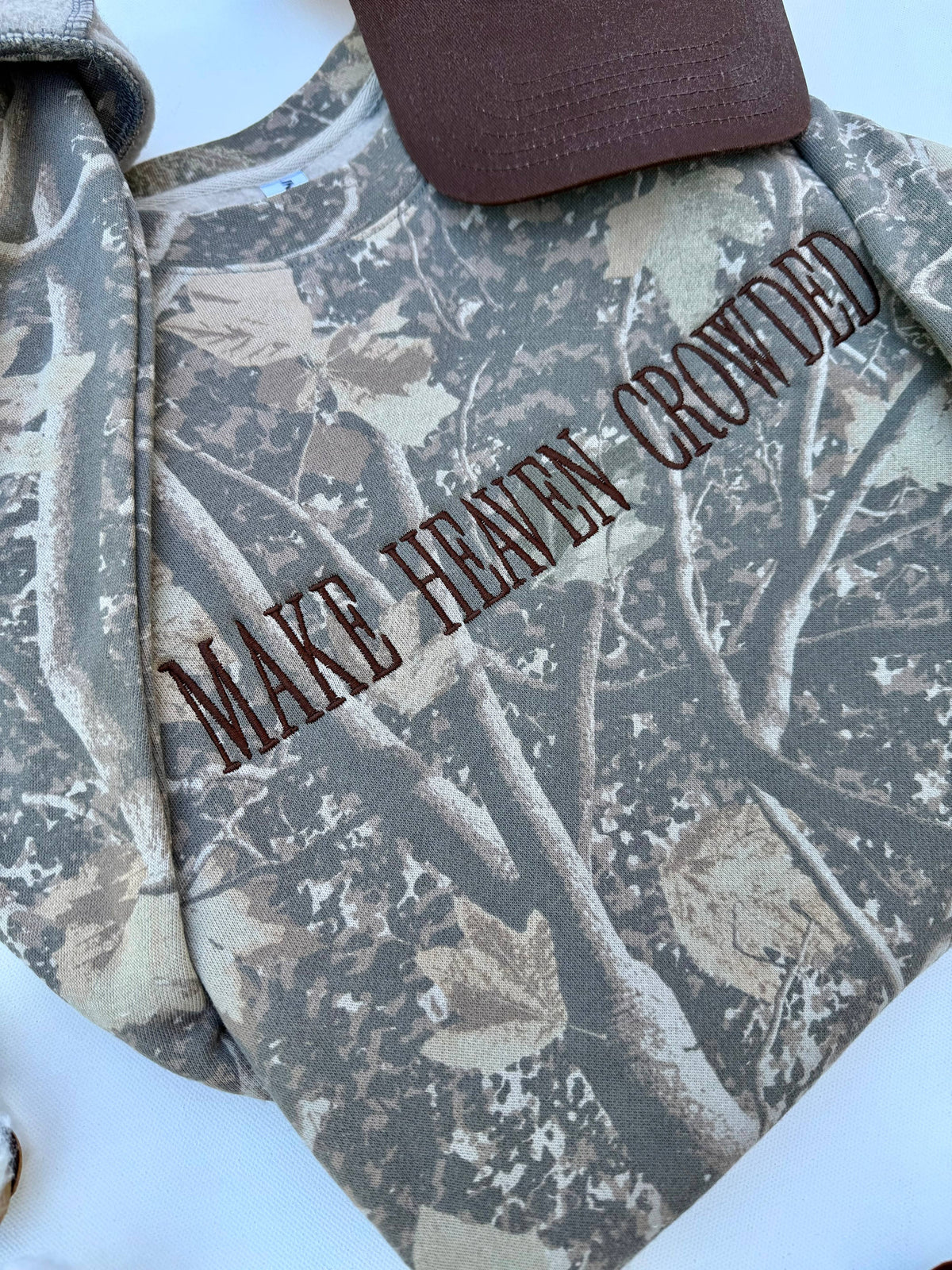 Make Heaven Crowded Camo Crewneck