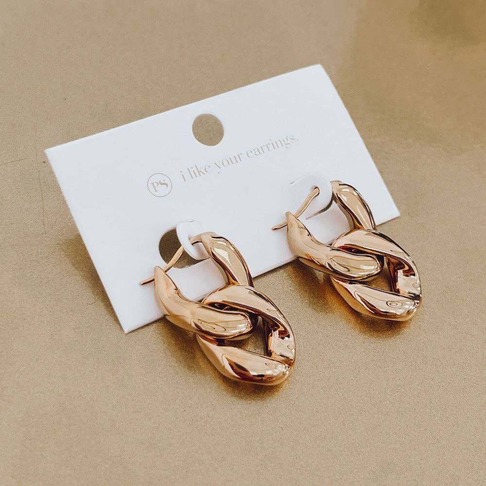 Gold Chain Link Earrings