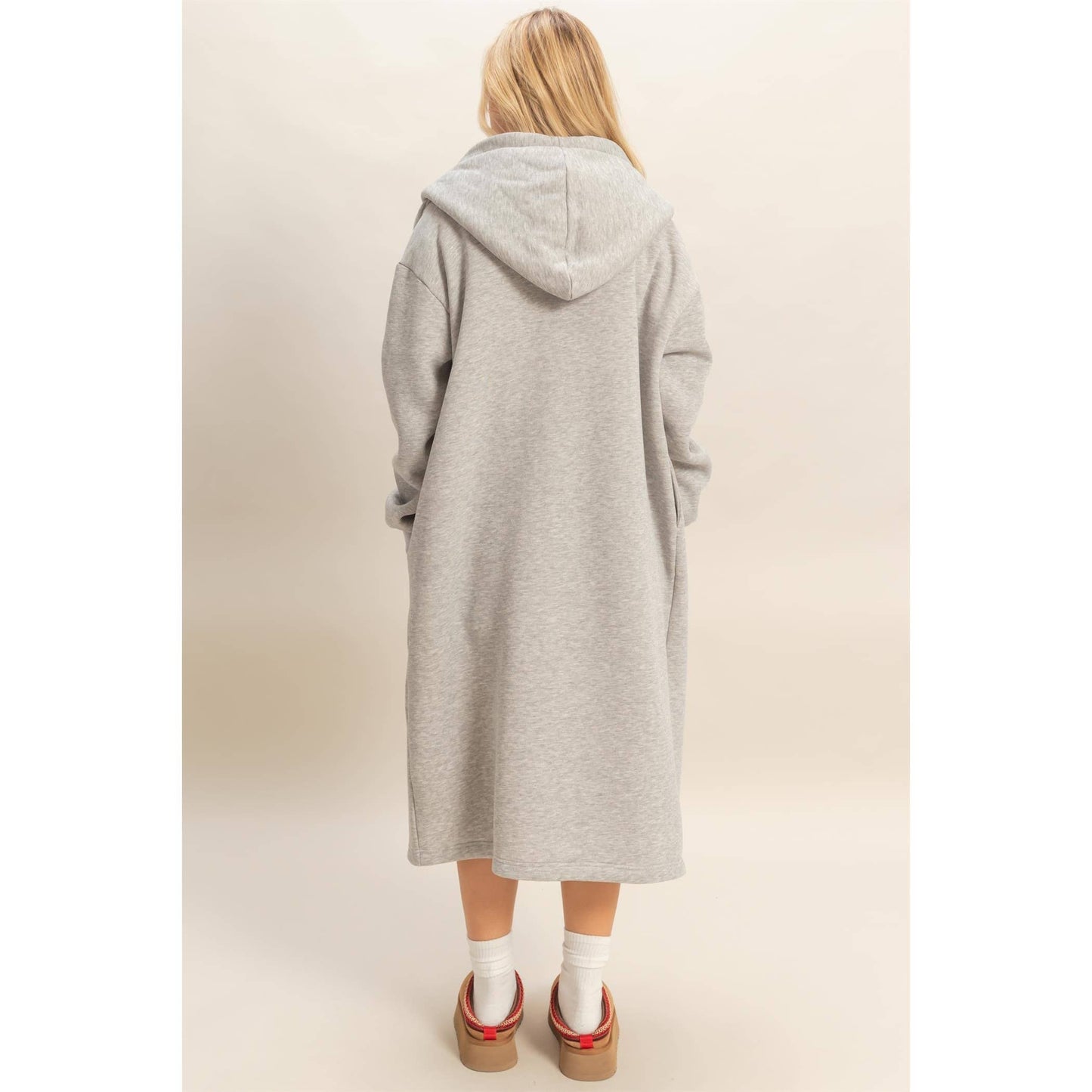 Long Open Hooded Sweatshirt