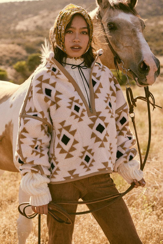 Aztec Sherpa Fleece Half-Zip Pullover