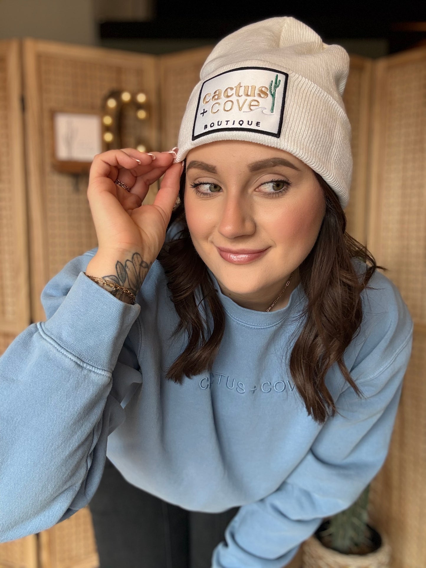 Cactus + Cove Beanie - White