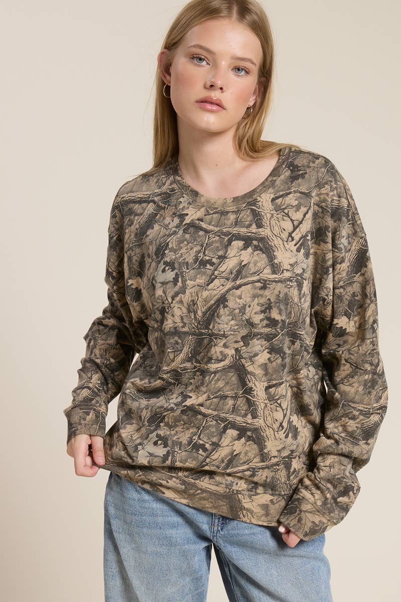 CAMO L/S TEE