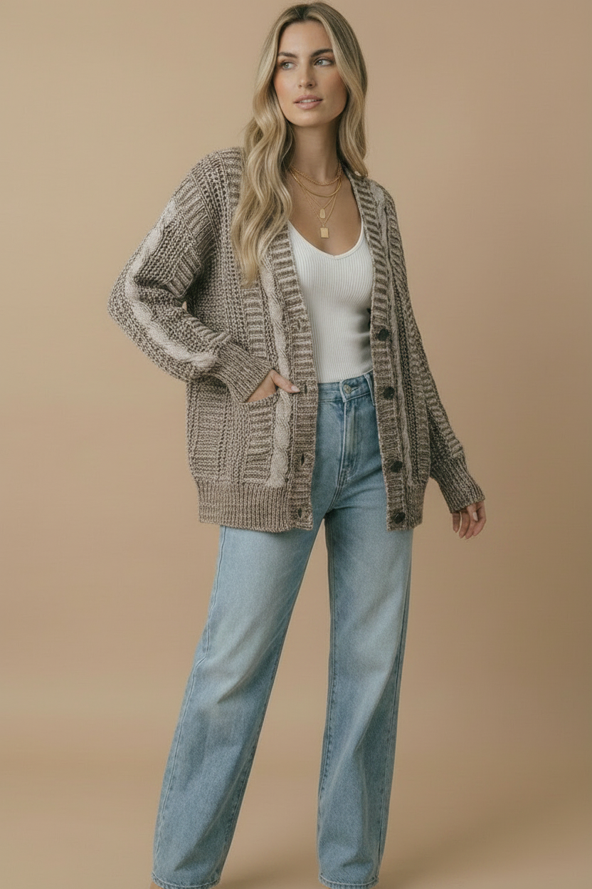 Oatmeal Oversized Cardigan