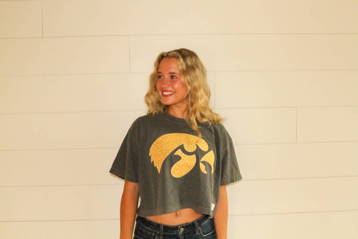 IOWA HAWK Crop Tee