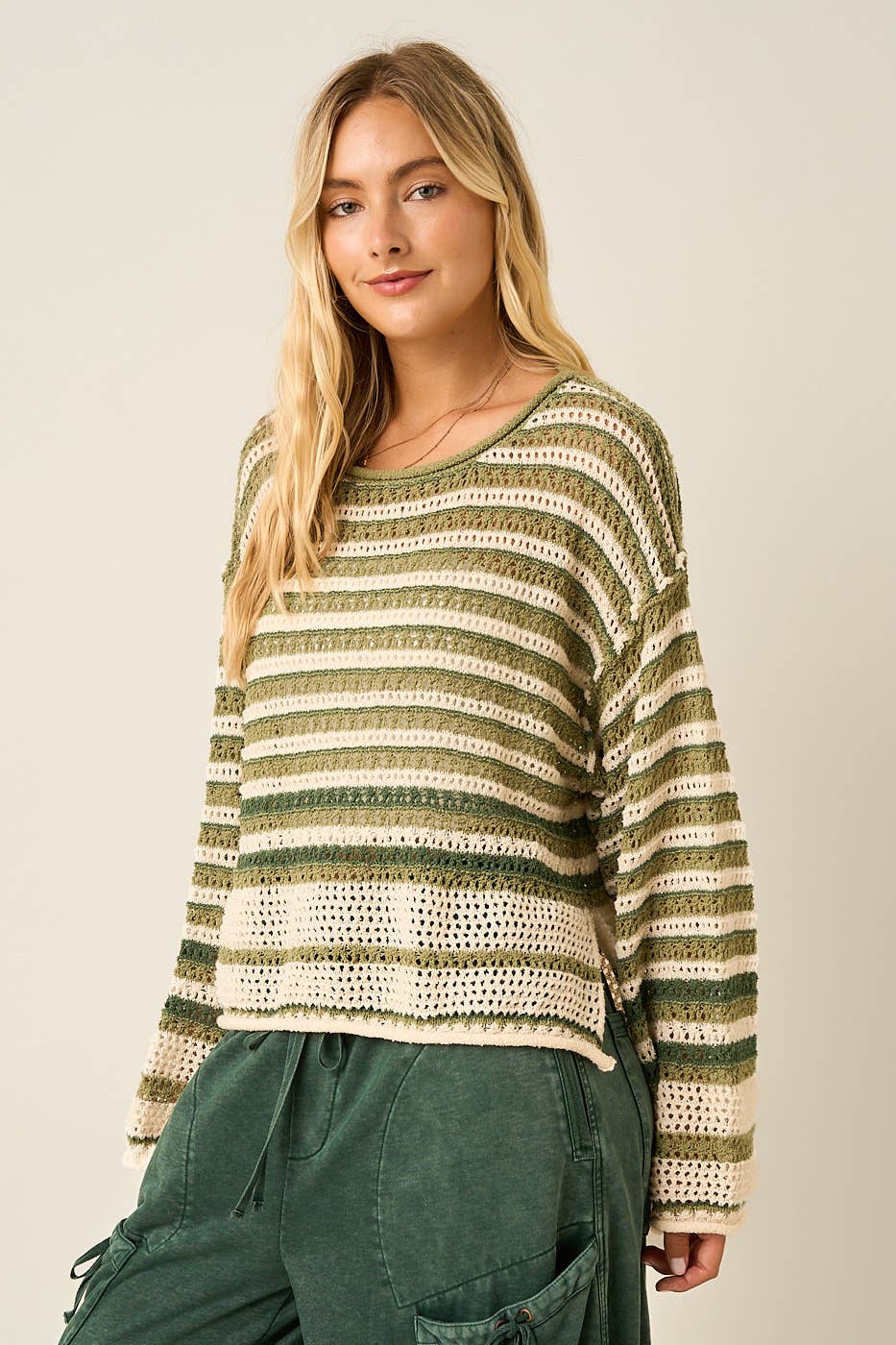 Striped Crochet Sweater