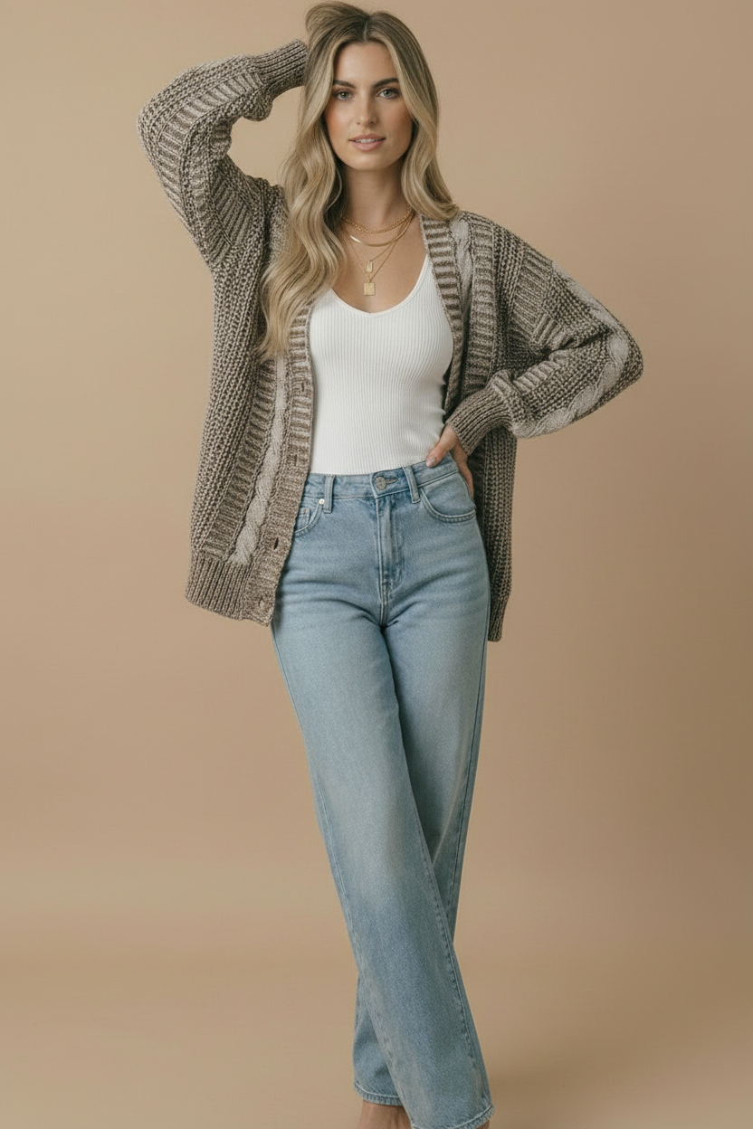 Oatmeal Oversized Cardigan