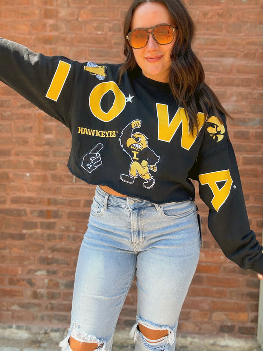 Iowa Patched Up Cropped Longsleeve