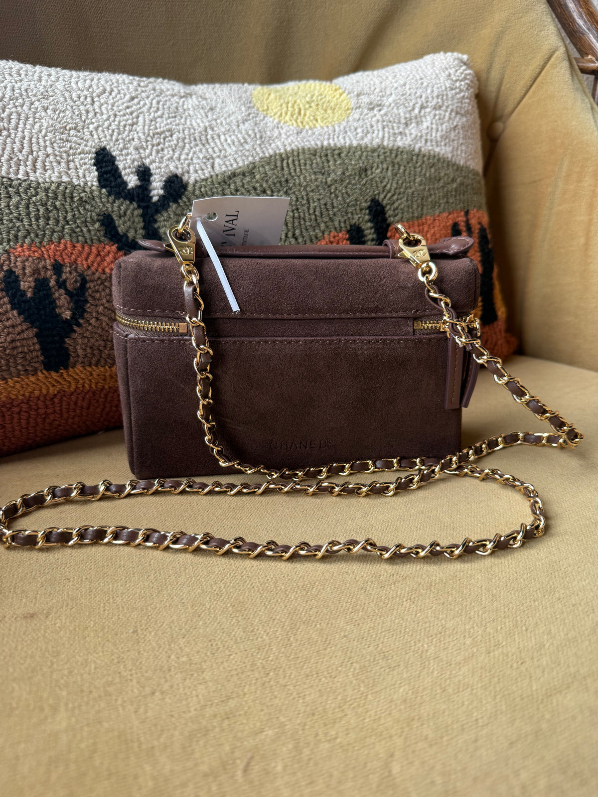 Luxury Mini Chocolate Suede Bag