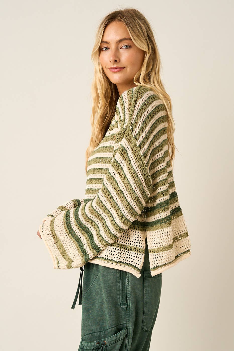 Striped Crochet Sweater