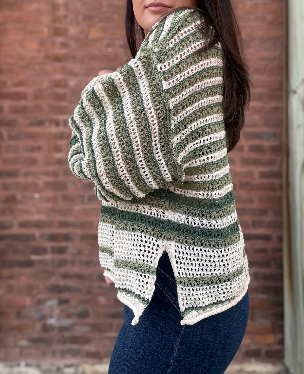 Striped Crochet Sweater