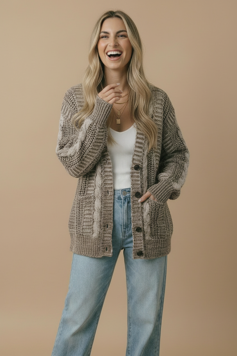 Oatmeal Oversized Cardigan