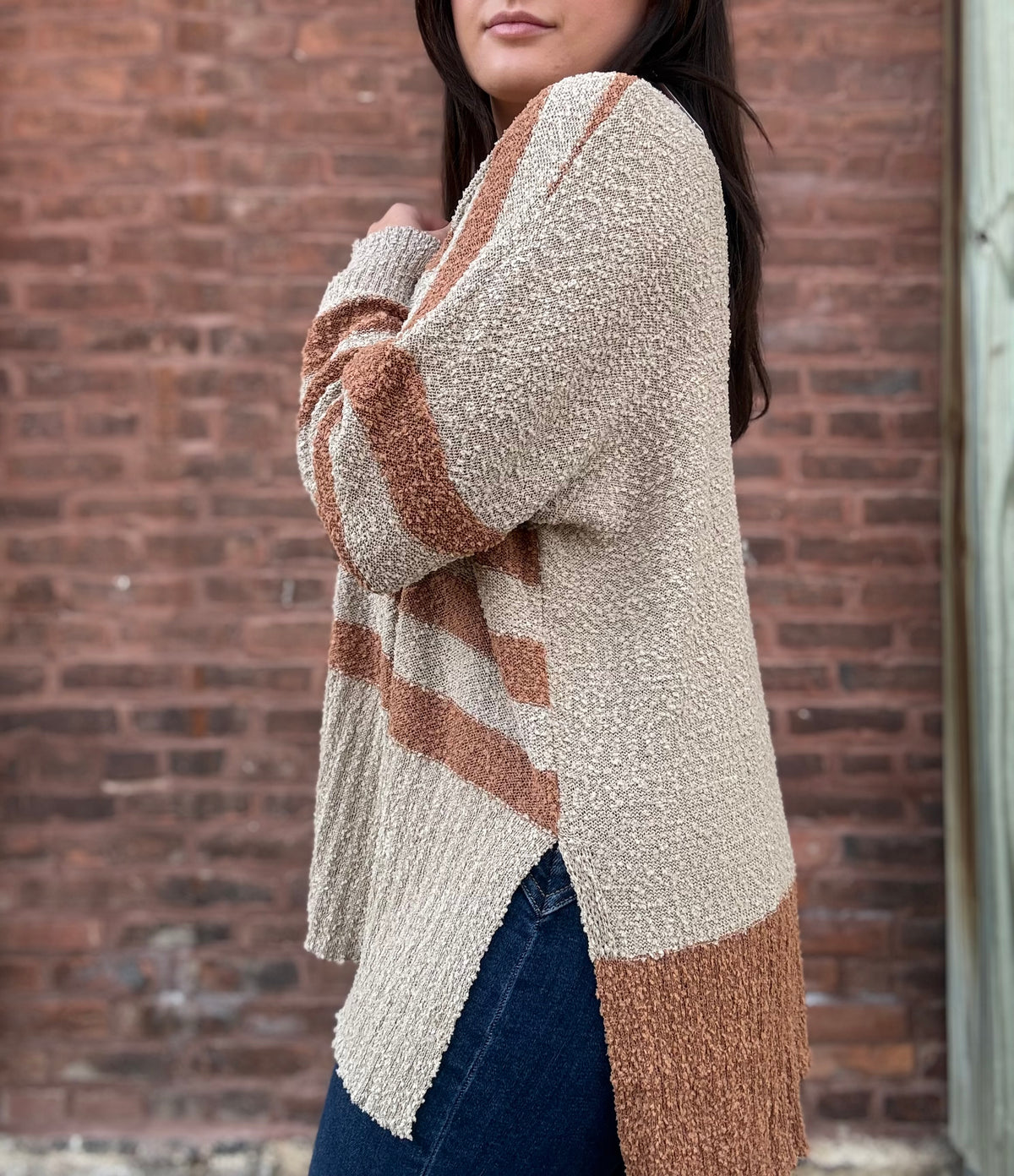 Pumpkin Stripe Cardigan