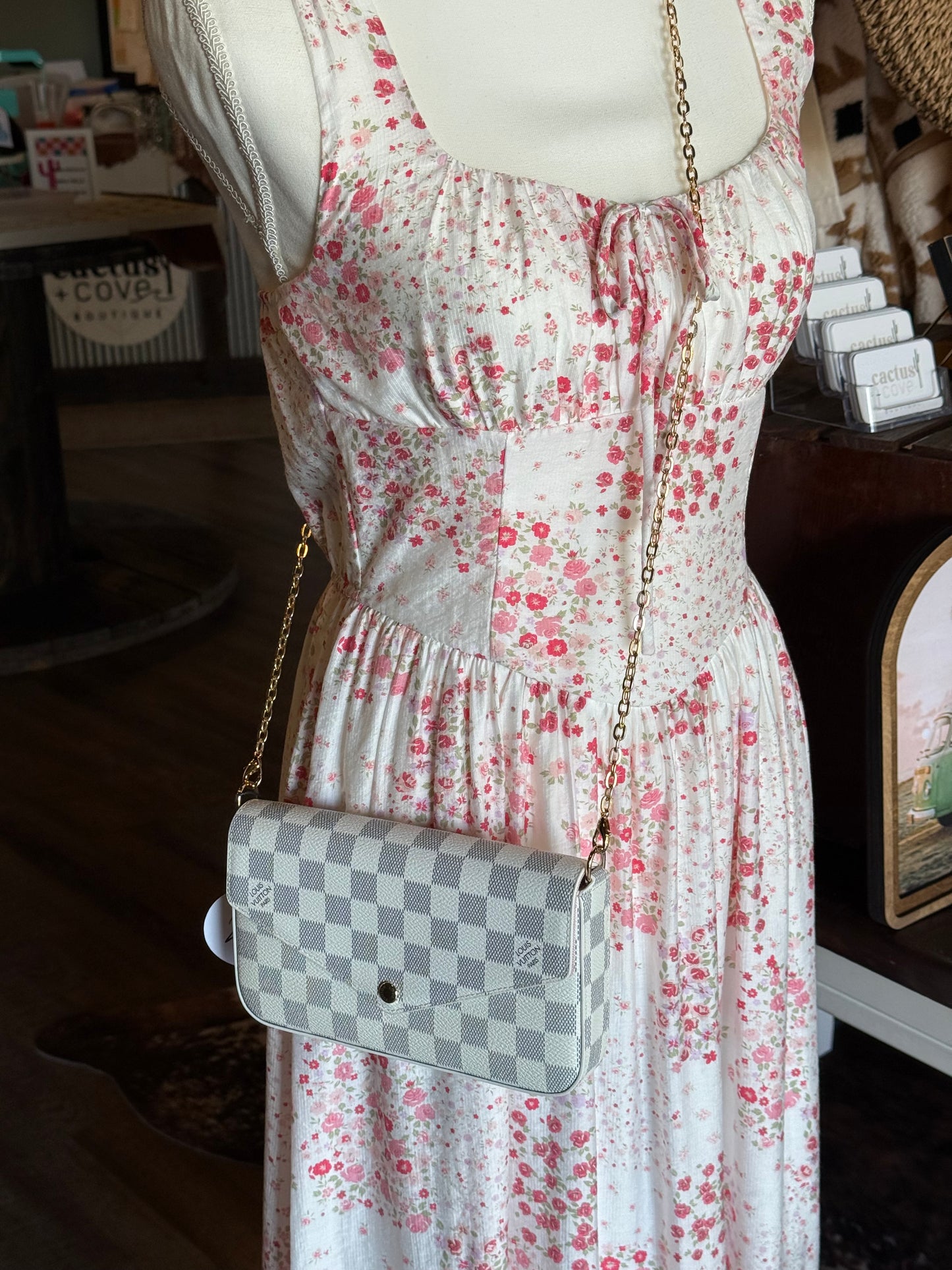 Luxury White Checker Crossbody