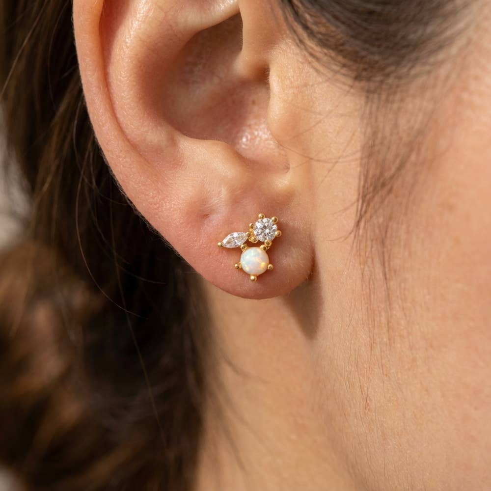 Triple Rhinestone Studs