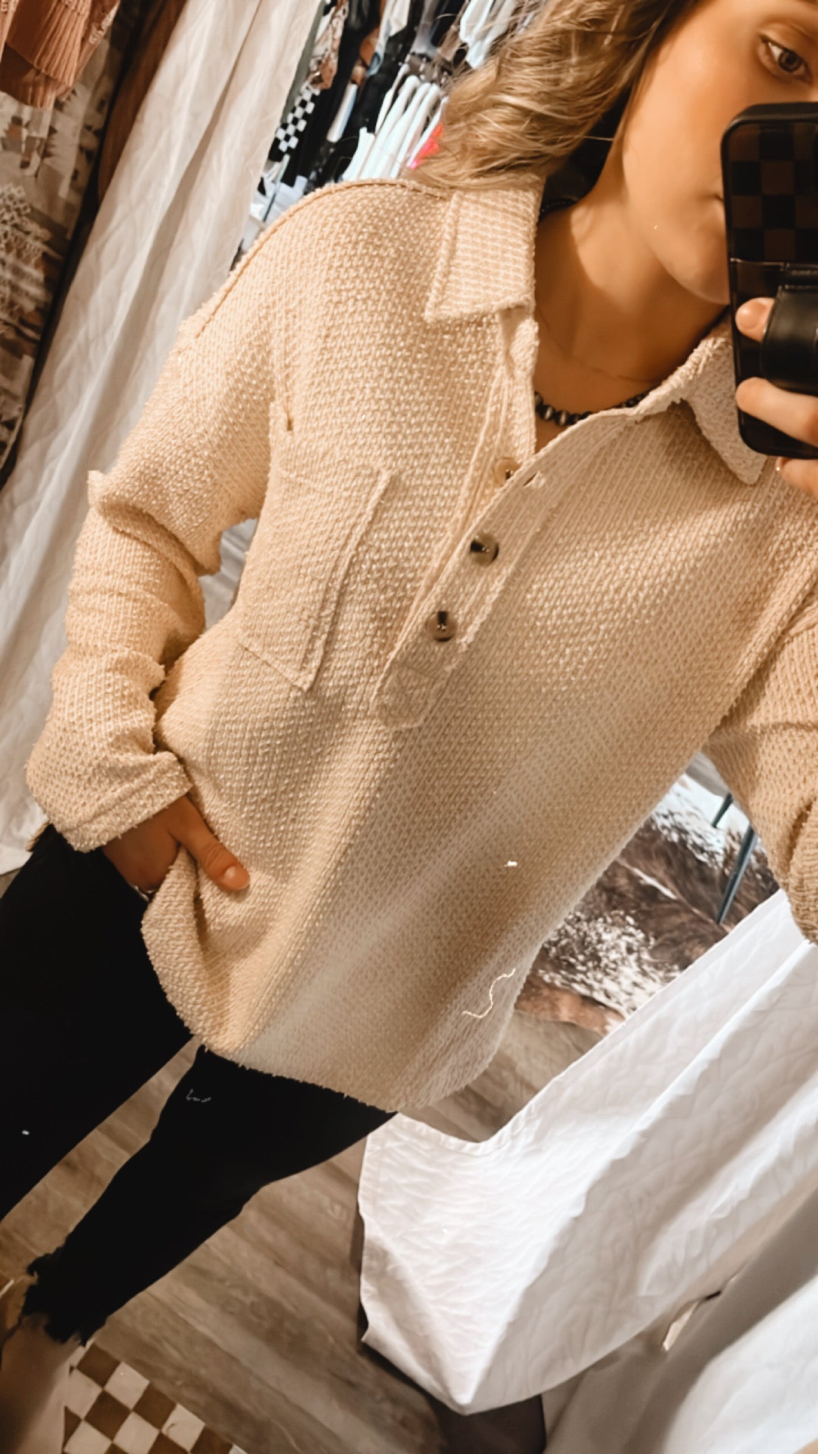 Henley Knit Top