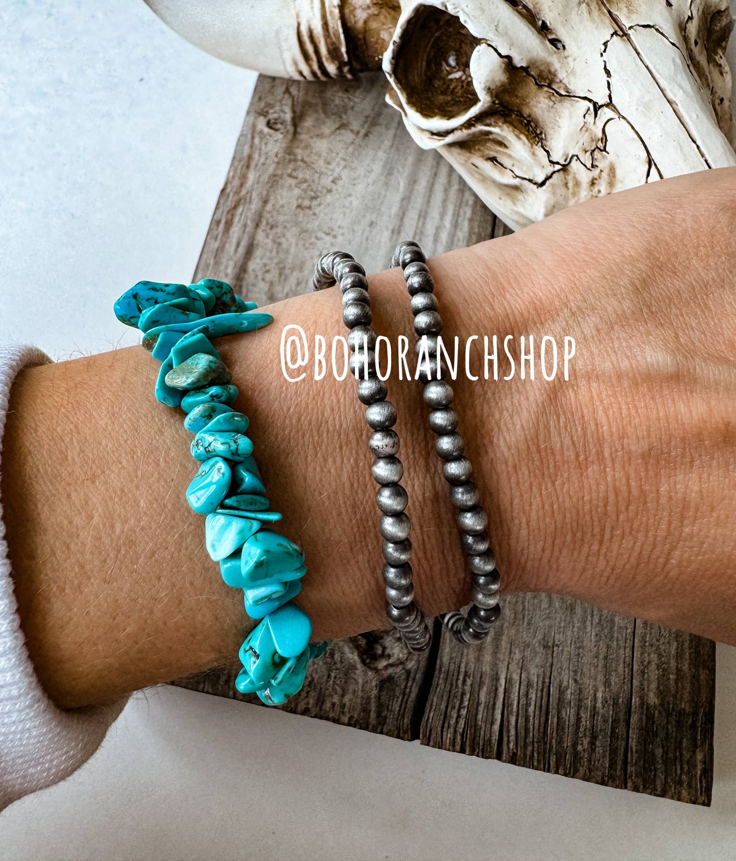 Western Chip Stone Stretch Bracelets