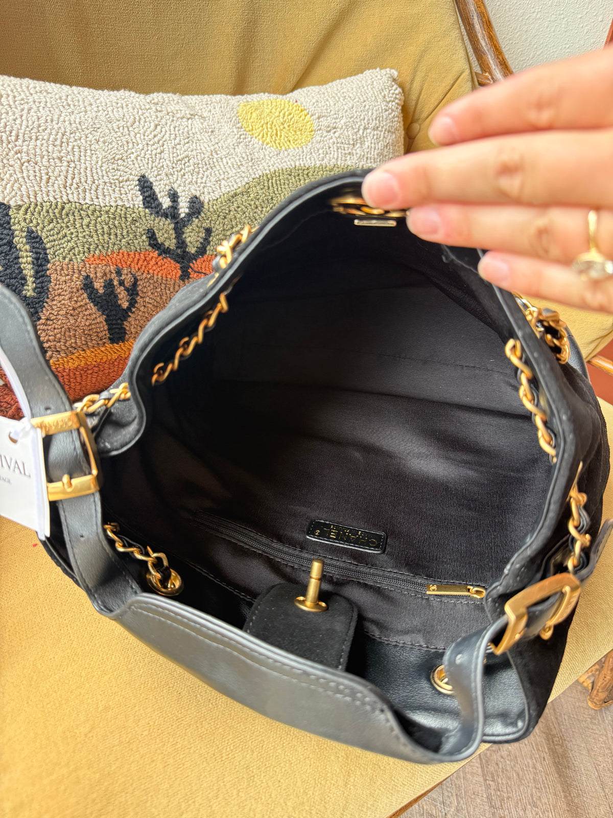 Luxury Black Bucket Bag