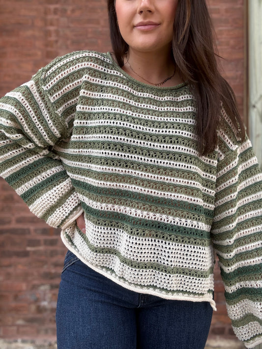 Striped Crochet Sweater