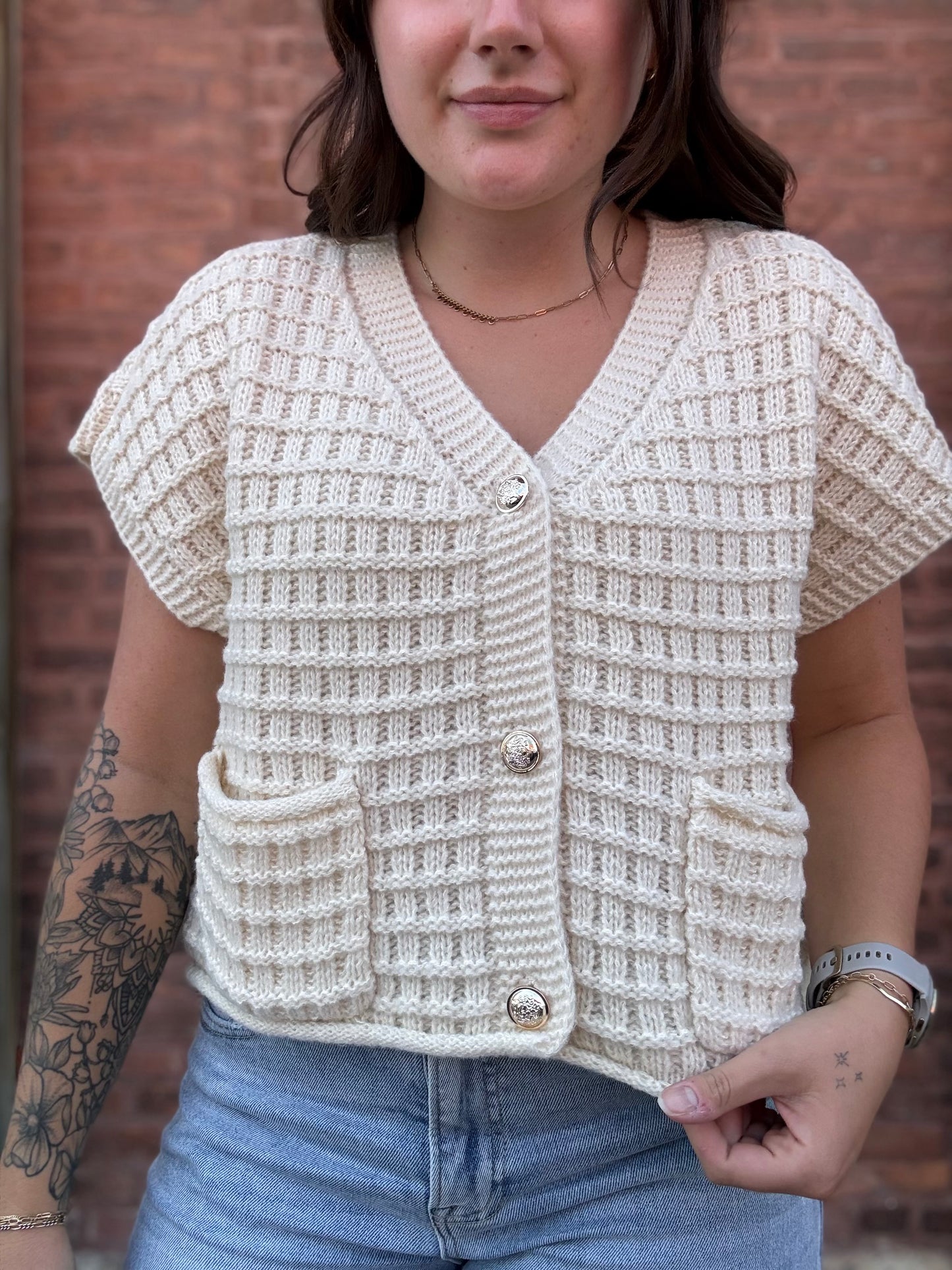Cream Waffle Top