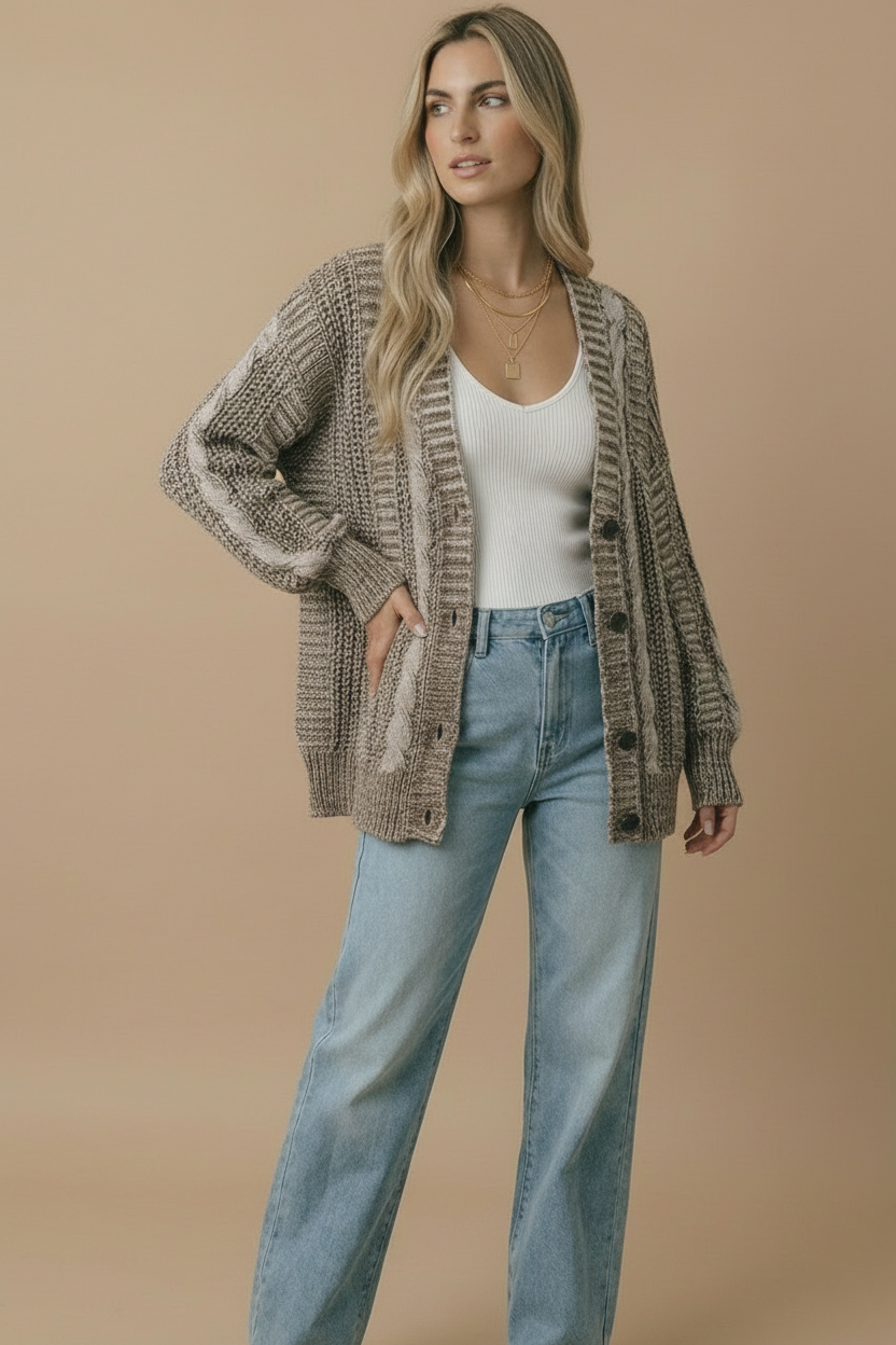 Oatmeal Oversized Cardigan