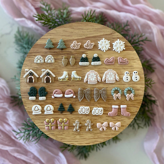 Christmas Clay Studs