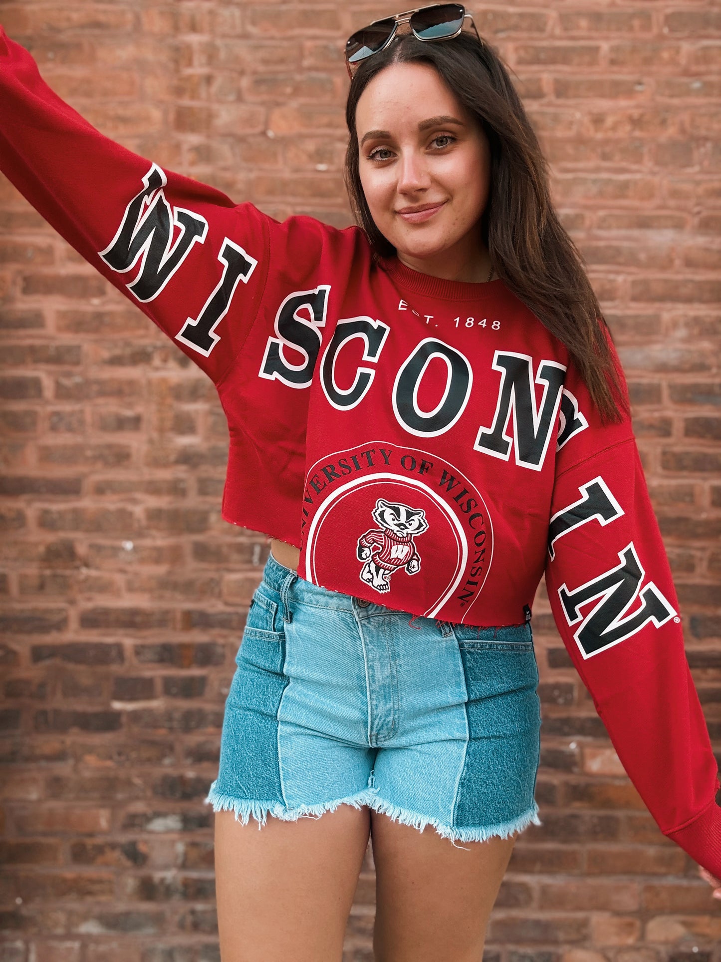 Wisconsin Split Cropped Longsleeve