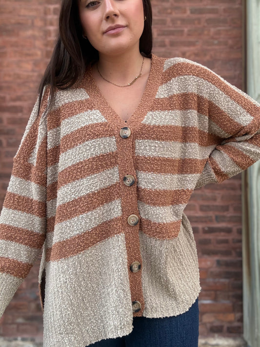Pumpkin Stripe Cardigan