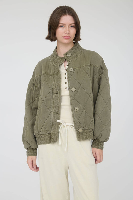 QUILTED BUTTON DOWN JACKET