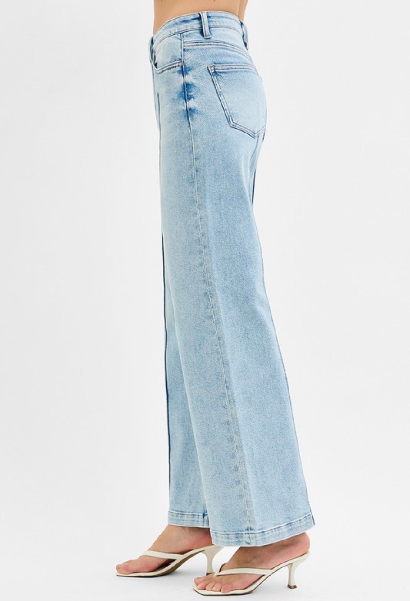 Pintuck Leg Detail Denim