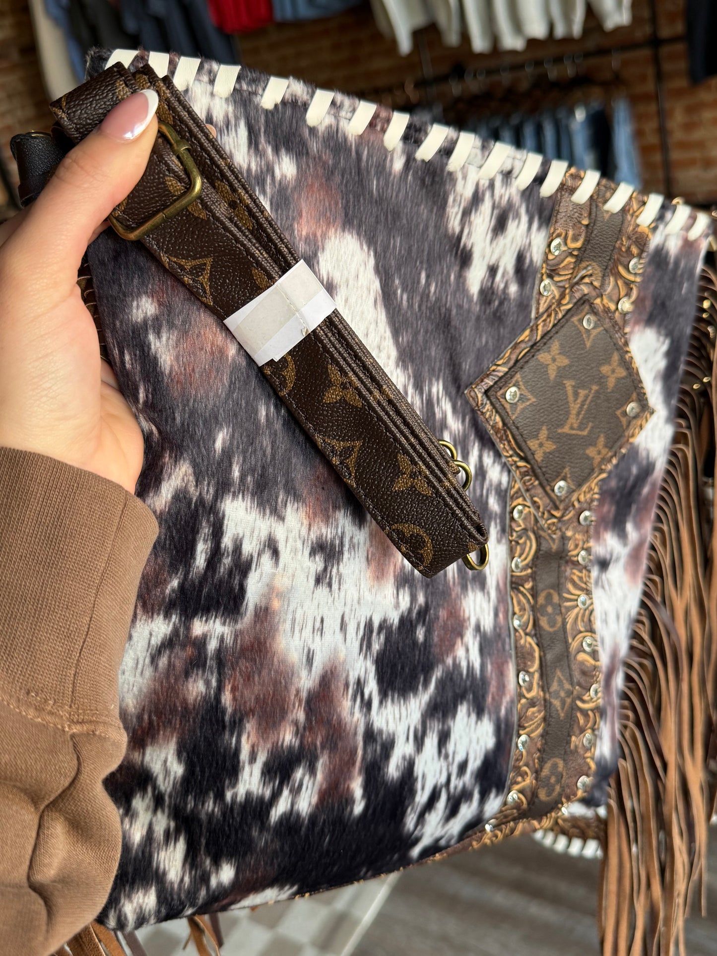 Luxury Cowhide Fringe Bag