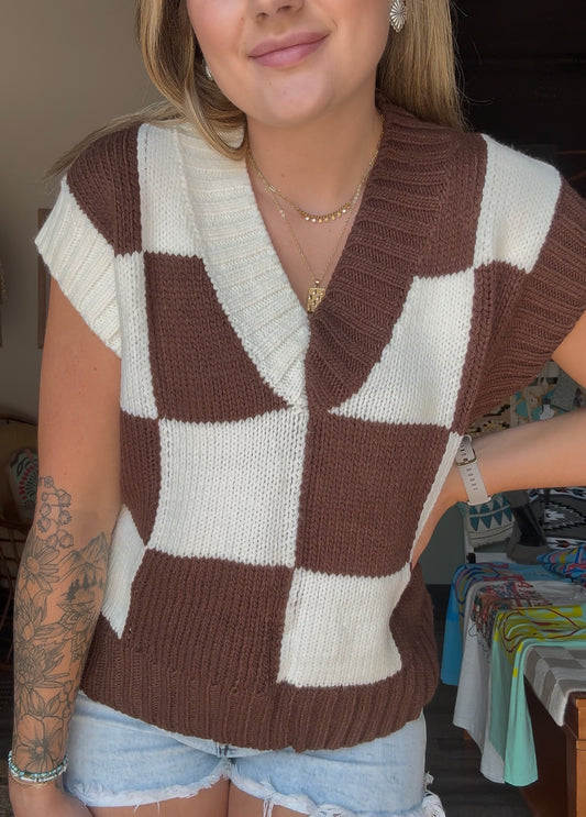 Checkered Sweater Vest