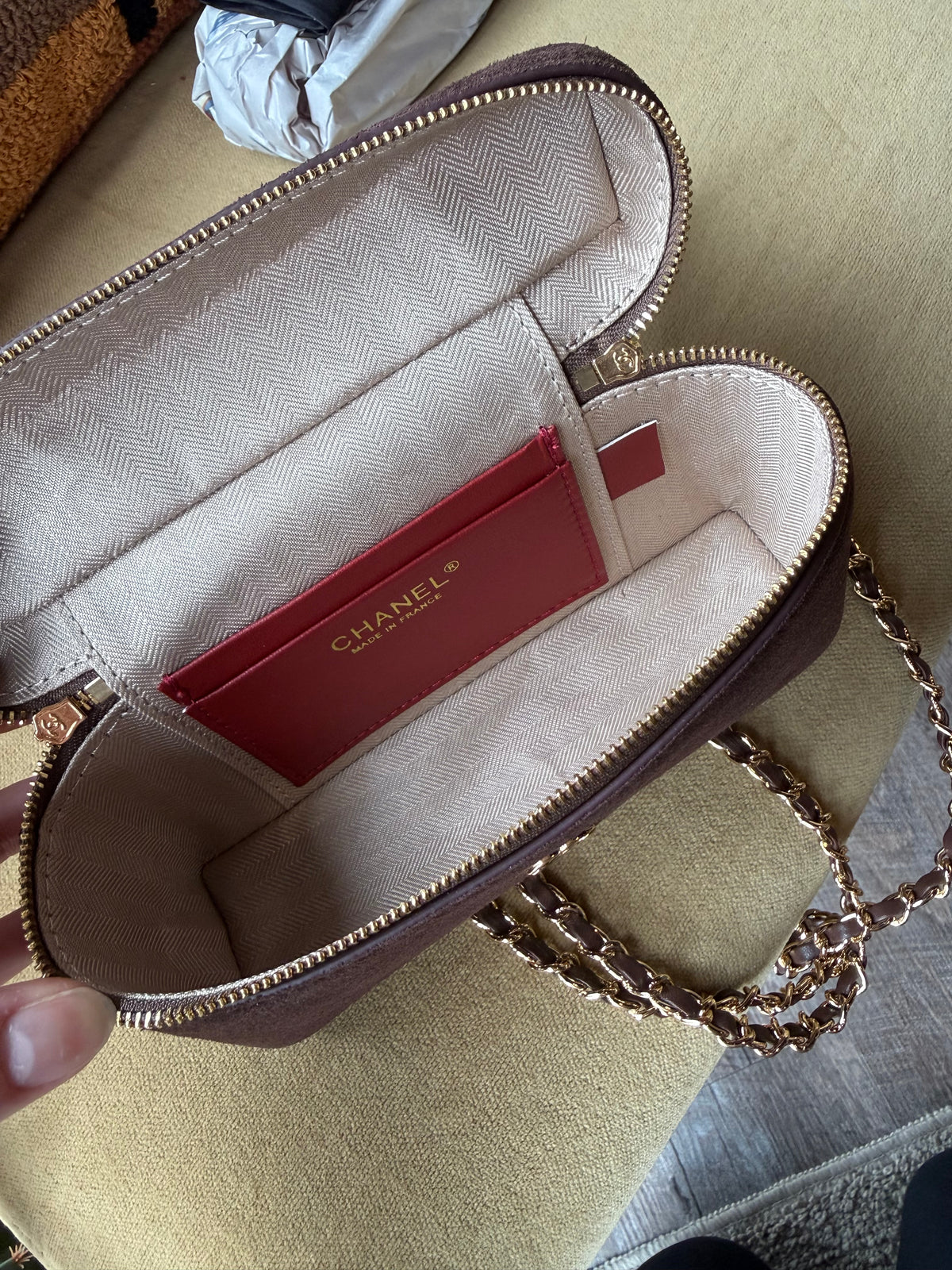 Luxury Mini Chocolate Suede Bag
