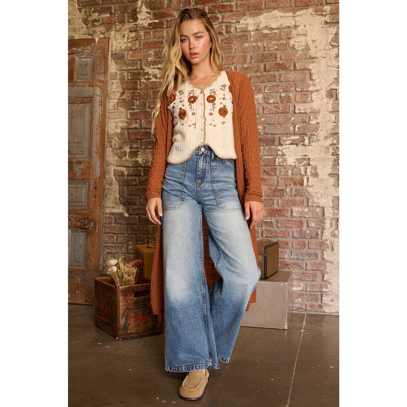 Fall Embroidery Crochet Vest