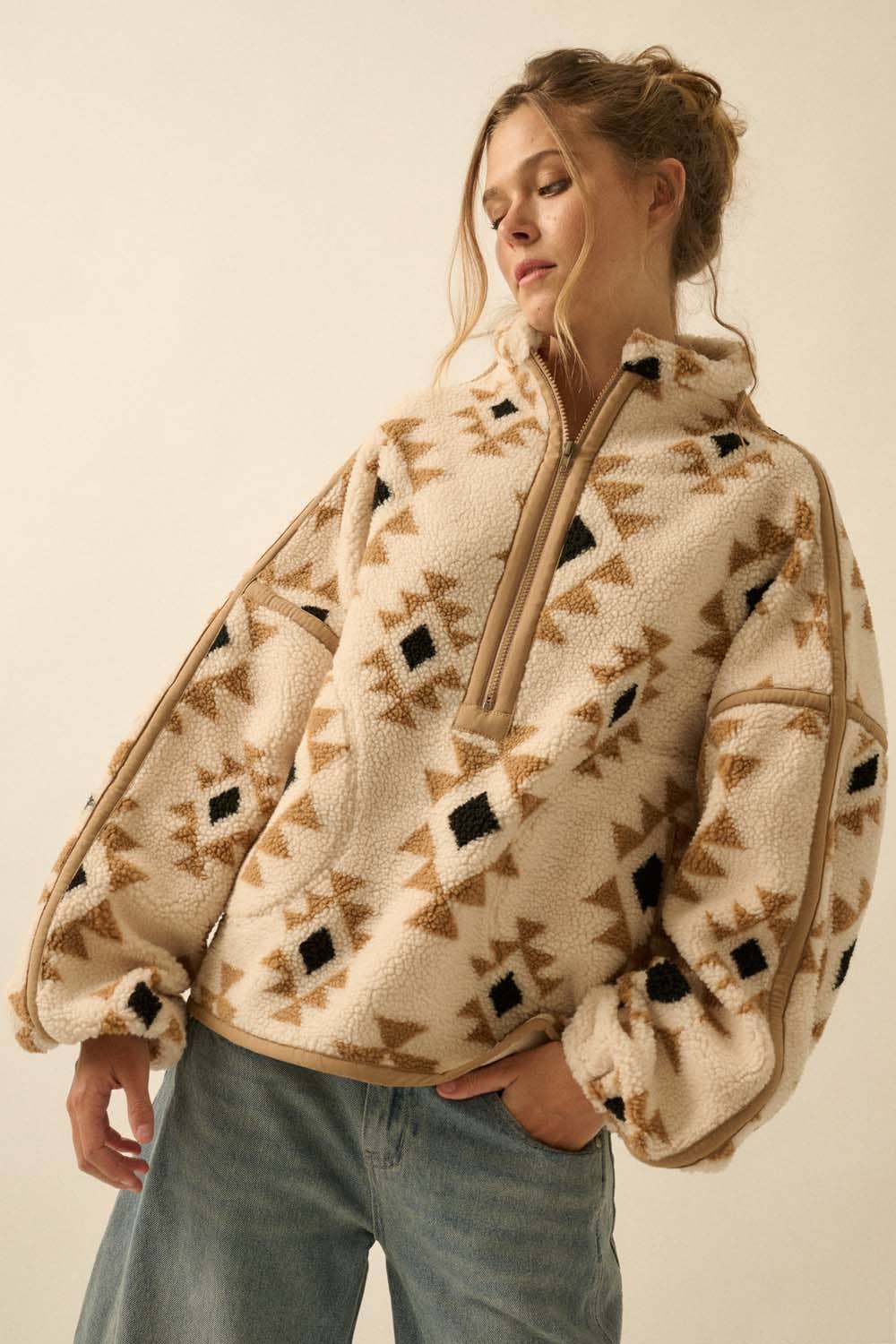 Aztec Sherpa Fleece Half-Zip Pullover