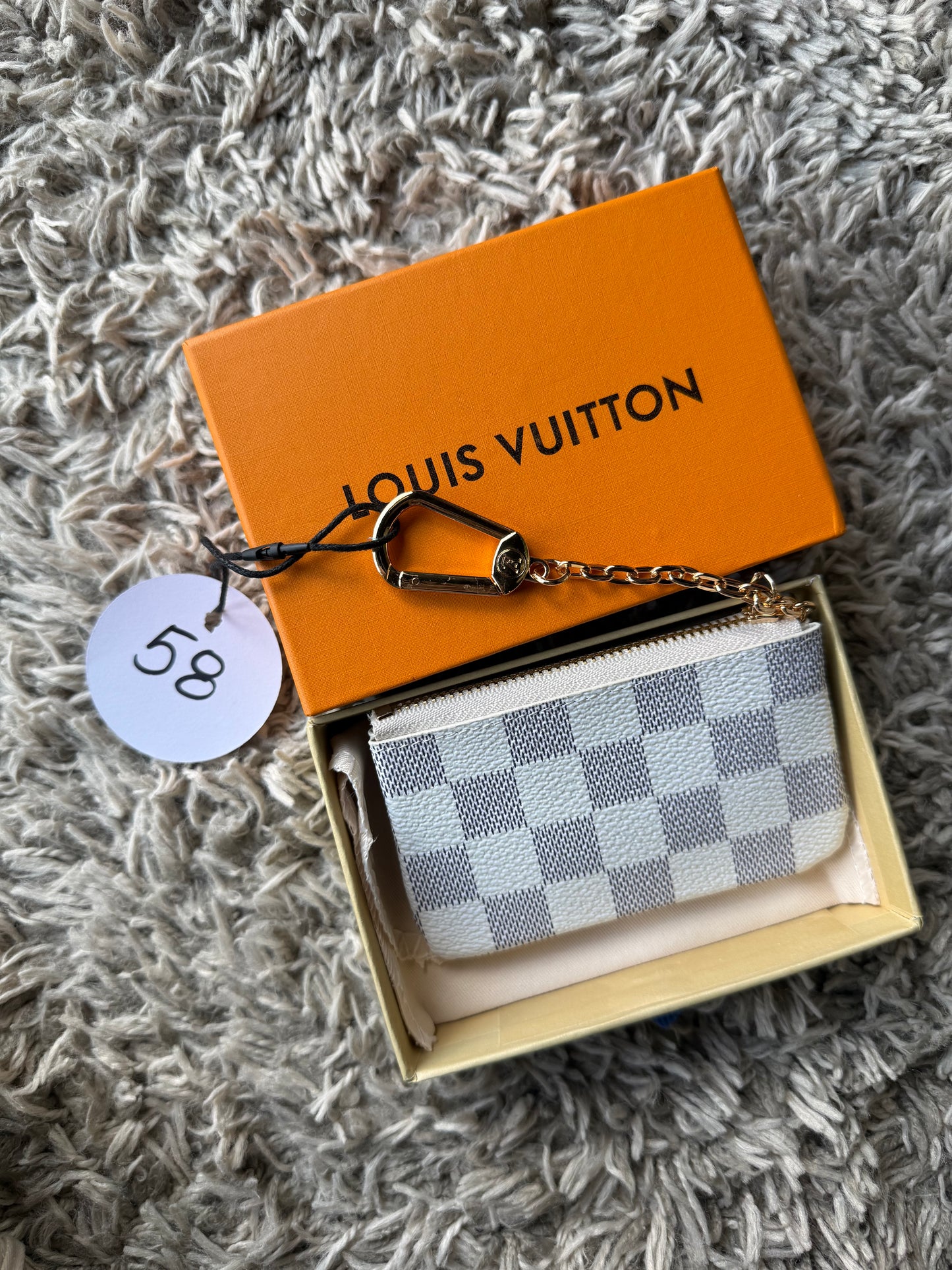 Luxury White Checker Mini Pouch