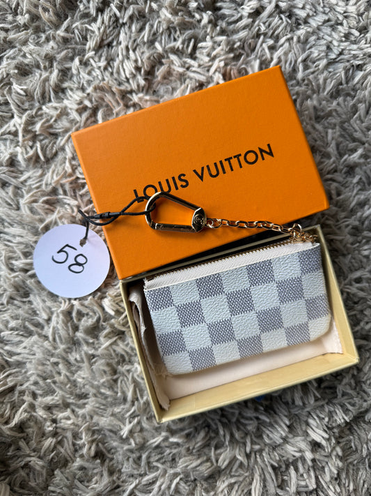 Luxury White Checker Mini Pouch