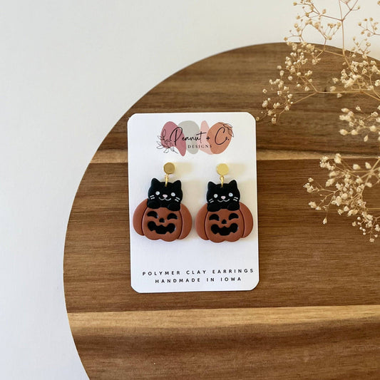 Cat Jack-o-lantern Dangles