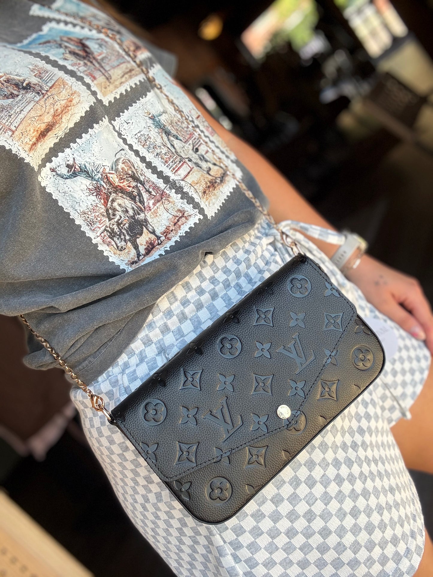 Luxury Black Gold Chain Crossbody