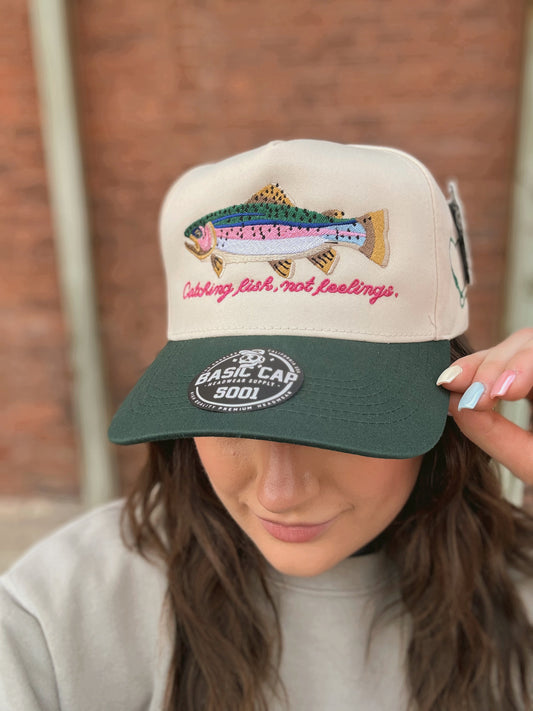 Catching Fish Not Feelings Trucker Hat 