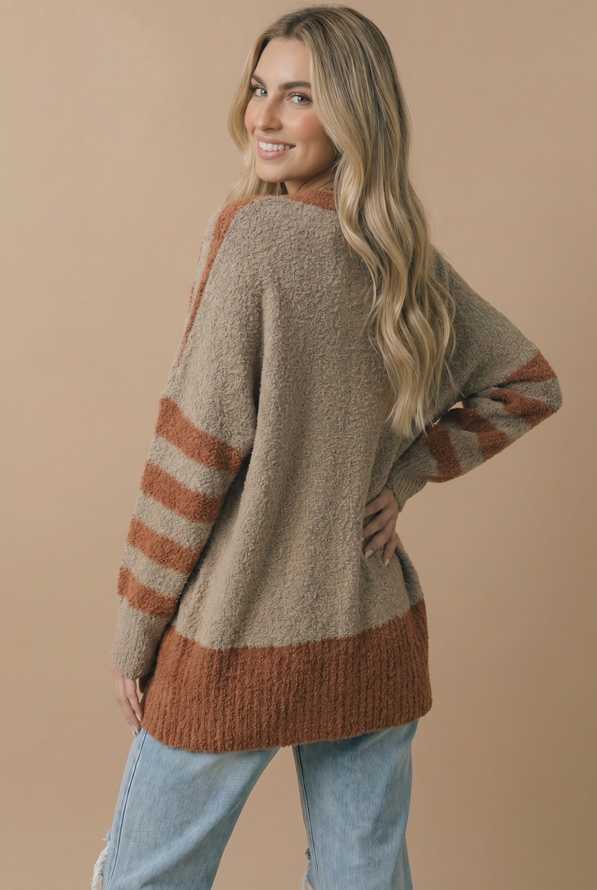 Pumpkin Stripe Cardigan