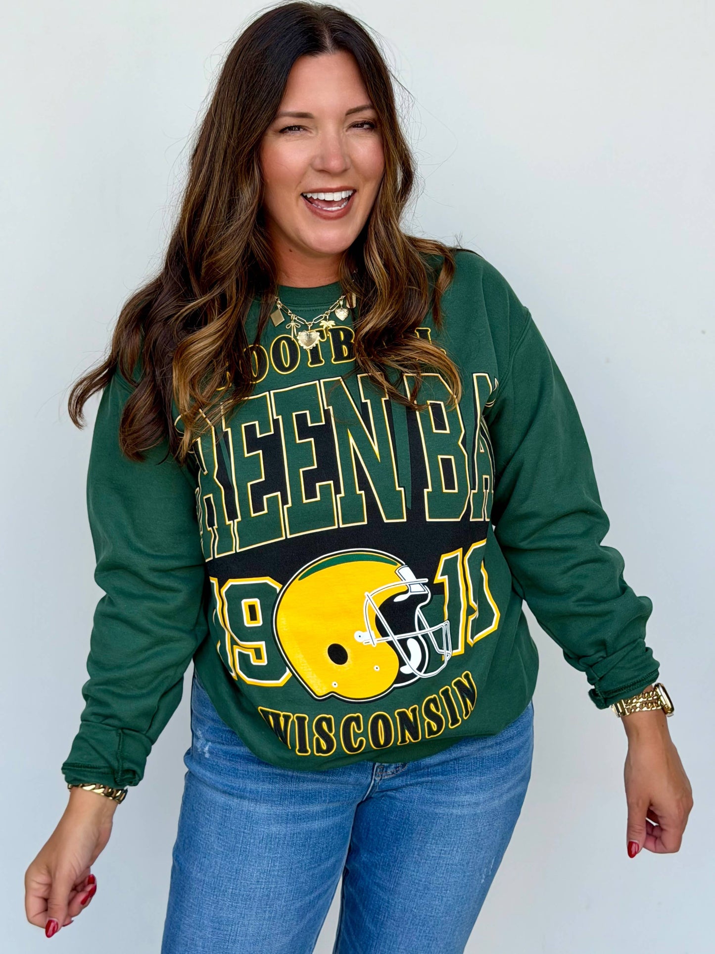 Green Bay Oversized Print Sweatshirt