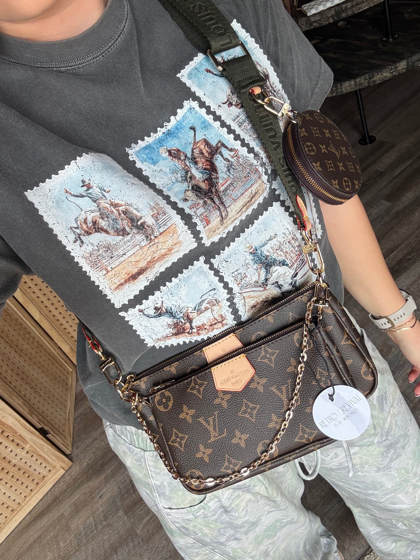 Luxury Multi Pochette Bag Green Strap