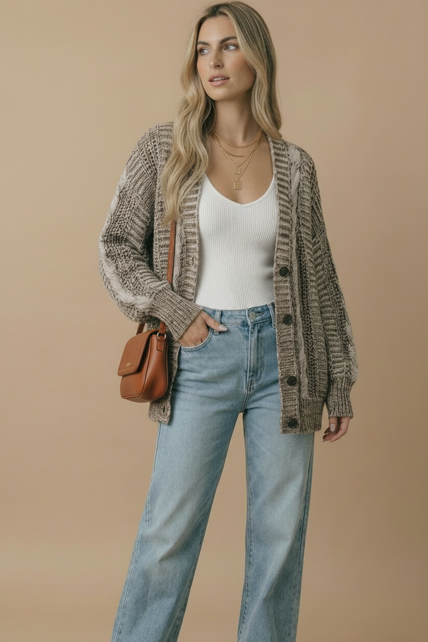 Oatmeal Oversized Cardigan
