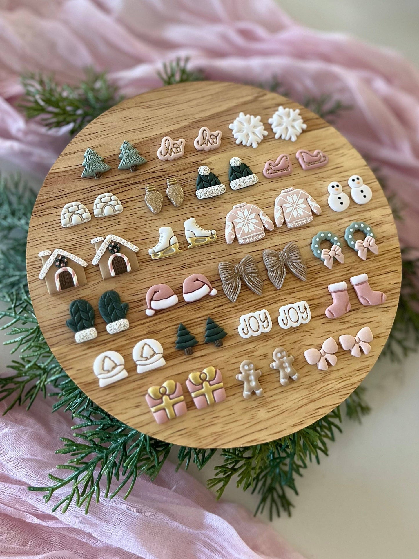 Christmas Clay Studs