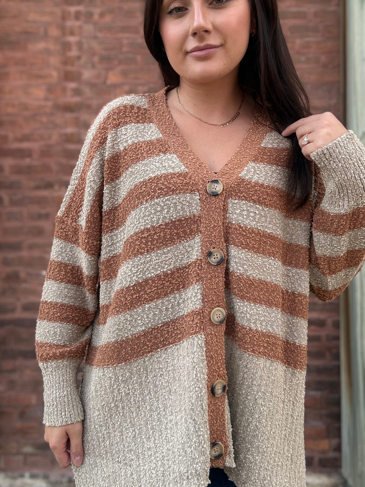 Pumpkin Stripe Cardigan