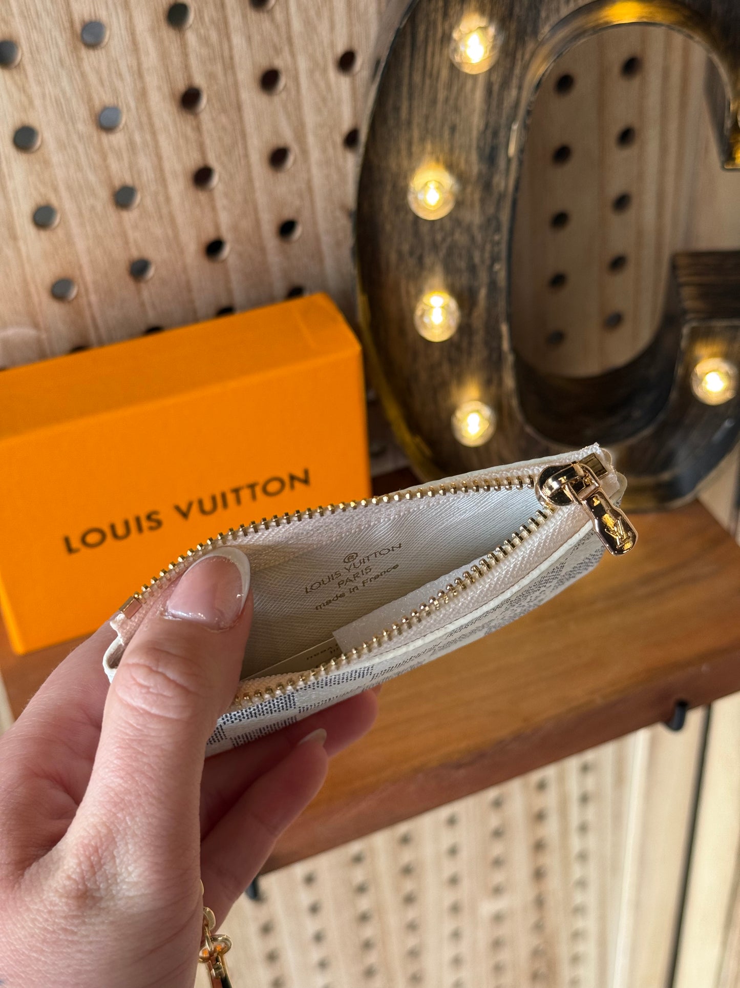 Luxury White Checker Mini Pouch